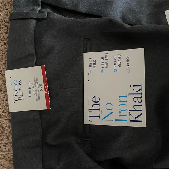 Croft & Barrow Classic Grey Stretch Khaki Pants 34 - Picture 11 of 15